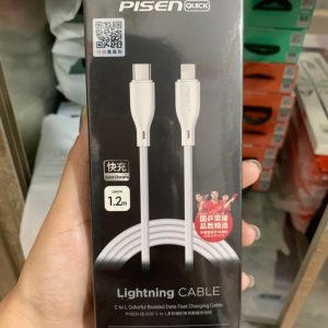 Cáp sạc nhanh 27W PISEN CL-FC11 dây dù1.2m chính hãng type-c to lightning