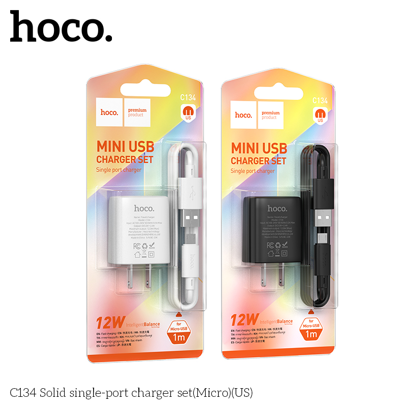 Bộ sạc 12W HOCO C134 micro chính hãng