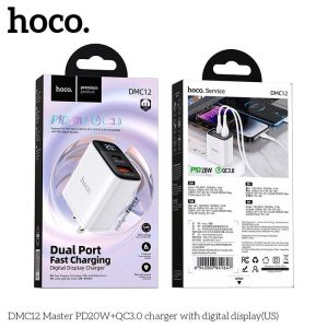 Cóc sạc nhanh 20W HOCO DMC12 2 cổng (usb+type-c) chính hãng
