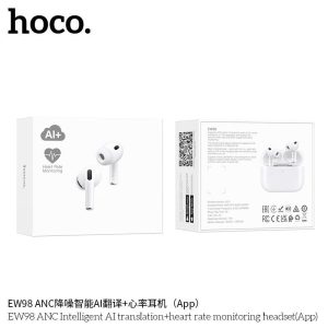 Tai nghe bluetooth v6.0 HOCO EW98 chính hãng chống ồn ANC dịch thuật AI, theo dỗi nhịp tim